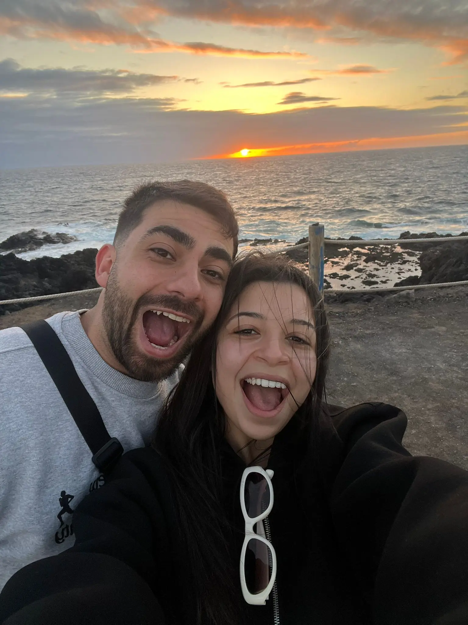 Two friends at golden hour
